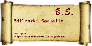 Bánszki Samuella névjegykártya